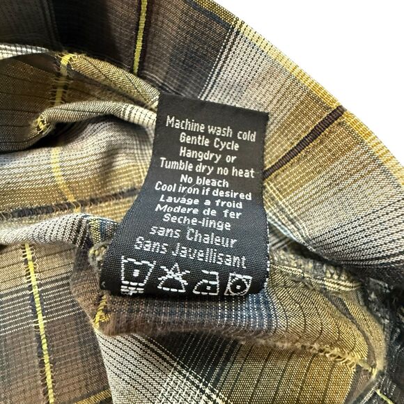 KUHL Mountain Grown Button Up Camp Shirt Short Sleeve Plaid Men's Size 2XL Brown - Picture 6 of 12